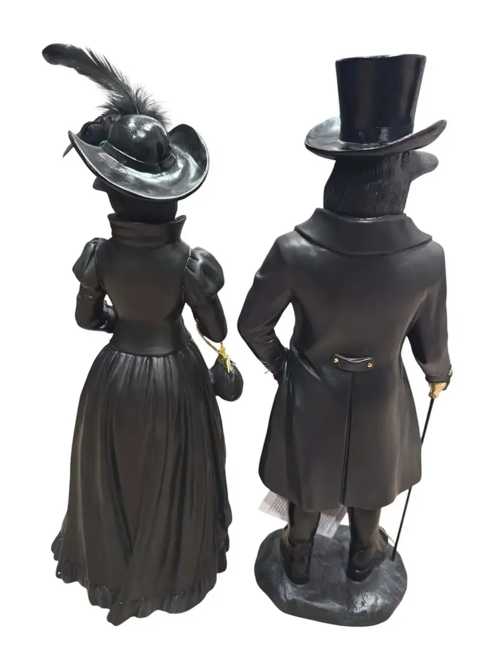 Hallow's Eve Raven Figurines Set Of 2 Halloween Decor - Brand New